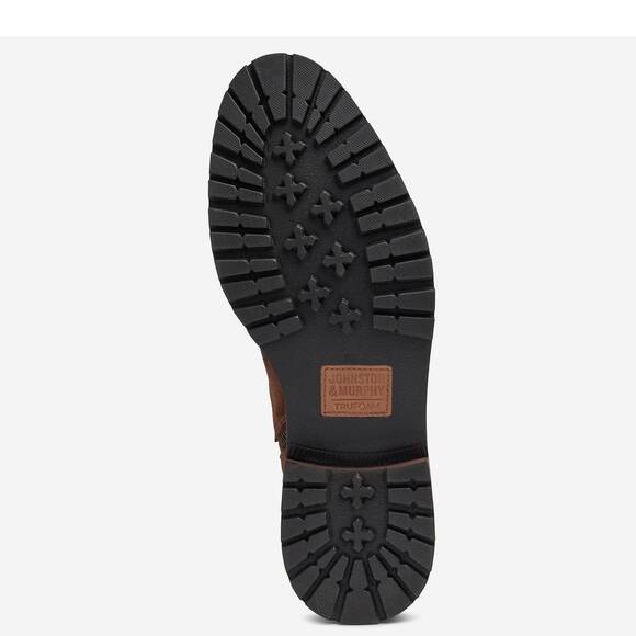 NEW JOHNSTON & MURPHY men's barrett zip boot in brown waxed suede - Picture 4 of 4